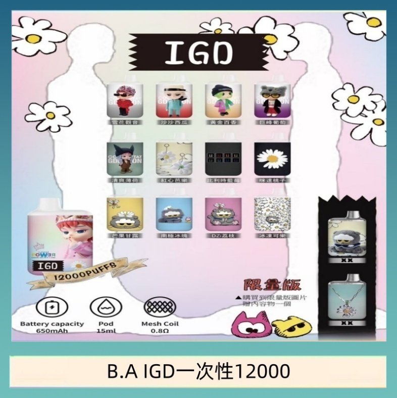 B.A IGD一次性12000 B.A IGD12000口 電子煙